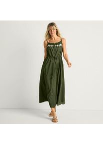 LANDS' END Besticktes Baumwollkleid, Damen,  Gr&uuml;n, Baumwolle, by Lands' End