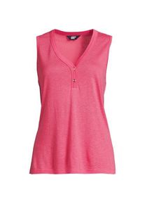 LANDS' END Top aus Leinenmix, Damen,  Pink, Baumwolle/Leinen/Baumwoll-Mischung, by Lands' End