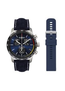 Zeppelin Herren Chronograph "Night Cruise", blau, Armbanduhren, Quarzuhr, Armbanduhr, Herrenuhr, Made in Germany, Lederarmband