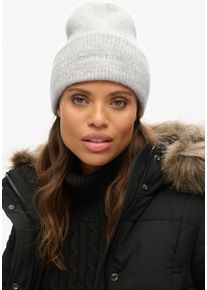 Superdry Damen Beanie "SOFT RIB KNIT BEANIE HAT", grau, casual, meliert, Strick, Materialmix, Mützen