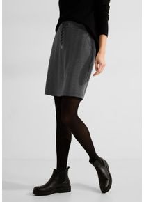 Cecil Damen Minirock, schwarz, casual, Gr. XXL, Fischgratmuster, Obermaterial: 67% Polyester, 30% Viskose, 3% Elasthan, Röcke, mit Fischgrät-Muster