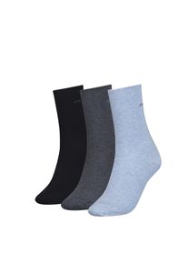 Damen Socken "CK WOMEN SOCK 3P ROLL TOP", Calvin Klein Jeans, blau, Baumwollmischung, Socken, Mit kleinem Rollrand, Einheitsgröße passend von Gr.