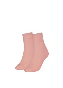 Damen Socken "CK WOMEN SHORT SOCK 2P SHINY LOGO", Calvin Klein Jeans, Gr. 39, pink, Obermaterial: 33% Modal, 31% Polyamid, 30% Baumwolle, 4%