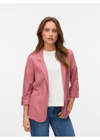 Véro Moda VERO MODA Damen Kurzblazer "VMJESMILO 3/4 LOOSE BLAZER WVN GA NOOS", rosa, modisch, Gr. M, unifarben, Web, Obermaterial: 55% Viskose, 45% Leinen,