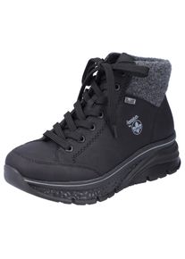 Rieker Damen Winterboots, Gr. 37, schwarz, Lederimitat, Filz, sportlich, Schuhe, mit wasserabweisender Rieker-TEX-Ausstattung