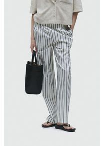 Marc O'Polo MARC O'POLO Damen Loungehose "Mix & Match Poplin", Gr. Lweiß cotton stripe, Popeline, Obermaterial: 100% Baumwolle, gestreift, casual, Hosen, mit