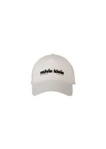 Damen Baseball Cap "6 PANEL SSNL GRAPHIC NYL CAP", weiß, casual, Calvin Klein Jeans, unifarben, Web, Baumwolle, Caps, Mit festem Schirm