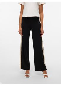 Véro Moda VERO MODA Damen Anzughose "VMBERLIN MW WIDE PANEL PANT NOOS"schwarz detail:panel a1, modisch, Gr. XS, unifarben mit Farbeinsatz, Obermaterial: 95%