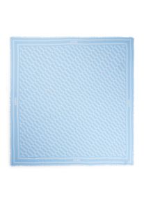 Hugo Damen Schal "Alycia 120*120"light, pastel blau 452, casual, gemustert, Web, Materialmix, Modetücher, mit Hugo-Logodrucken