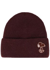 Damen Beanie, braun, modisch, Capelli New York, Kunstfaser, Mützen, mit ikonischem Logo-Patch