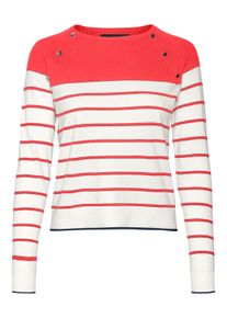 Véro Moda VERO MODA Damen Strickpullover "VMALMA LS O-NECK RAGLAN PULLOVER BOO", weiß, modisch, Gr. S, gestreift, Strick, Obermaterial: 80% Baumwolle, 20%