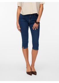 Véro Moda VERO MODA Damen Caprijeans "VMELLY MR KNICKERS DNM MIX NOOS", blau, modisch, Gr. XL, unifarben, Denim/Jeans, Obermaterial: 75% Baumwolle, 18%