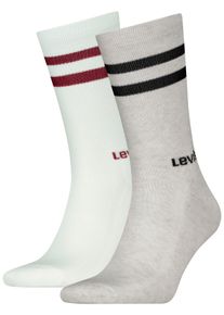 Levi's LEVI'S Damen Socken "LEVIS REGULAR CUT SPORT STRIPE 2P", Gr. 43, beige, Baumwollmischung, unifarben mit Farbeinsatz, Socken, mit auffälligen Streifen