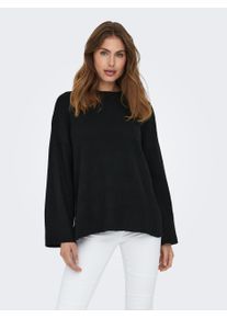 Only Damen Rundhalspullover "ONLLOUISE L/S LONG PULLOVER EX KNT", schwarz, modisch, Gr. S, unifarben, Strick, Obermaterial: 93% Polyester, 4% Wolle,