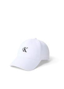 Damen Baseball Cap "EMBROIDERED MONOGRAM CAP", weiß, casual, Calvin Klein Jeans, Stoff, Baumwolle, Caps, mit Logostickerei