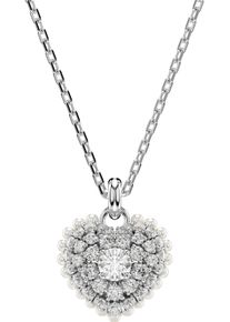 Swarovski Damen Kette mit Anhänger "Idyllia E Heart Herz, 5684386", Metall-Perlen, L: 45cm, silber, Metall, Perlen, Halsketten, mit Swarovski