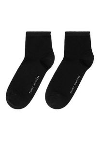 Tommy Hilfiger Damen Kurzsocken "TH WOMEN CASUAL SHORT SOCK 2P", Gr. 39, schwarz, Baumwollmischung, Socken, Mit flacher Zehennaht