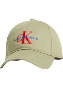 Damen Baseball Cap "MONO LOGO EMBRO CAP", grün, casual, Calvin Klein Jeans, unifarben, Stoff, Baumwolle, Caps, mit Logostickerei