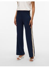 Véro Moda VERO MODA Damen Anzughose "VMBERLIN MW WIDE PANEL PANT NOOS"navy blazer detail:panel a1, modisch, Gr. M, unifarben mit Farbeinsatz, Obermaterial: 95%