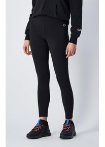 Champion Damen Leggings, schwarz, sportlich, Gr. XS, Obermaterial: 90% Baumwolle, 10% Elasthan, Hosen