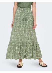 Only Damen Sommerrock "ONLMILEY ANKLE SKIRT PTM", grün, modisch, Gr. M, gemustert, Web, Obermaterial: 100% Baumwolle, Röcke
