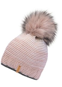 Chillouts Damen Bommelmütze "Klara Hat", rosa, modisch,feminin, unifarben, Strick, Materialmix, Mützen, mit abnehmbarem Kunstfell-Bommel