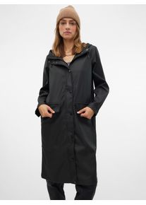 Véro Moda VERO MODA Damen Regenmantel "VMMALOU COATED COAT NOOS", schwarz, modisch, Gr. XS, unifarben, Obermaterial: 100% Polyester, Mäntel