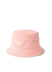 Damen Fischerhut "MONOLOGO EMBROIDERY BUCKET HAT"powder orange, casual, Calvin Klein Jeans, unifarben, Web, Baumwolle, Hüte