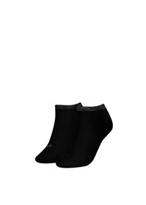 Damen Sneakersocken "CK WOMEN SNEAKER 2P SHINY LOGO", Calvin Klein Jeans, Gr. 39, schwarz, Materialmix, Socken, glänzendee Calvin Klein-Logo,