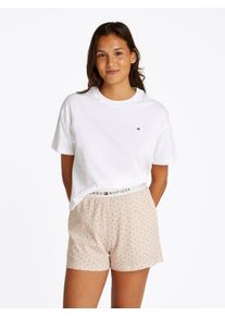 Damen Pyjama "SS PRT PJ SHORT SET", Tommy Hilfiger Underwear, Gr. Lweiß, paisley, Jersey, Obermaterial: 100% Baumwolle, gemustert, Basic,