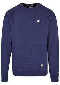 Herren Rundhalspullover "Starter Black Label Herren Starter Essential Crewneck", blau, casual, Gr. S, STARTER Black Label, unifarben, 65% Baumwolle,