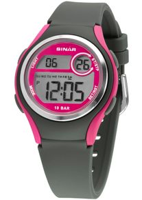 SINAR Damen Chronograph, grau, Armbanduhren, Armbanduhr, Quarzuhr,Digitaluhr,Damen, Jugendliche,bis 10 bar wasserd.