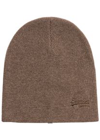 Superdry Damen Beanie "ESSENTIAL LOGO KNITTED BEANIE", braun, casual, meliert, Strick, Materialmix, Mützen
