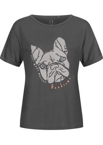 LPO Damen Funktionsshirt "JASPER II WOMEN", grau, casual, Gr. 34, 60% Baumwolle Jersey; 40% Modal, Shirts, modischer Allover-Print