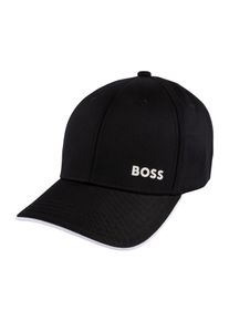 BOSS Green Damen Baseball Cap "Cap-Bold", schwarz, casual, unifarben, Twill, Baumwolle, Caps, mit kontrastfarbener Unterseite