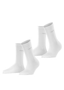 Esprit Damen Socken "Uni", Gr. 39, weiß, Baumwollmischung, unifarben, Socken, geripptes Bündchen