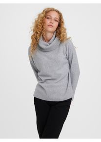 Véro Moda VERO MODA Damen Rollkragenpullover "VMDOFFY LS COWLNECK BLOUSE GA NOOS", grau, modisch, Gr. XL, unifarben, Strick, Obermaterial: 94% Polyester, 3%