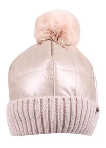 Damen Strickmütze, beige, modisch, Capelli New York, Obermaterial: 100% Polyacryl. Futter: 100% Polyester, Mützen, glänzende, mit Umschlag