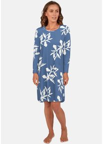 Tom Tailor Damen Nachthemd "Positivism", Gr. 36, blau, Single Jersey, Obermaterial: 95% Viskose, 5% Elasthan, bedruckt, casual, Kleider, mit