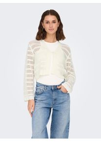 Only Damen Strickjacke "ONLLYKKE TIE CARDIGAN L/S KNT NOOS", beige, modisch, Gr. XL, unifarben, Strick, Obermaterial: 100% Polyacryl, Strickjacken