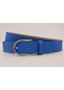 AnnaMatoni Damen Ledergürtel, blau, casual, Gr. 110, unifarben, Rindsleder, Gürtel, mit silberner Schließe
