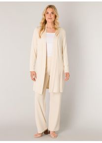 Base Level Damen Longstrickjacke "Yayla Long", beige, casual, Gr. 36, unifarben, Strick, Obermaterial: 94% Viskose, 6% Elasthan, Strickjacken, ohne