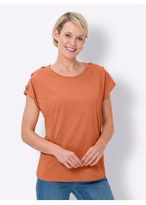 Classic Basics Damen Kurzarmshirt "Kurzarm-Shirt", orange, Gr. 44, unifarben, 100% Baumwolle, Shirts