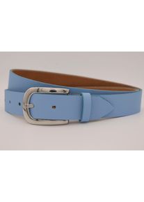 AnnaMatoni Damen Ledergürtel, blau, casual, Gr. 110, unifarben, Rindsleder, Gürtel, mit silberner Schließe