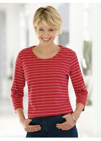 Classic Basics Damen Rundhalsshirt "Rundhals-Shirt", rot, Gr. 50, gemustert, 100% Baumwolle, Shirts