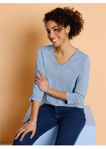 Classic Basics Damen 3/4-Arm-Shirt "3/4-Arm-Shirt", blau, Gr. 48, unifarben, 100% Baumwolle, Shirts