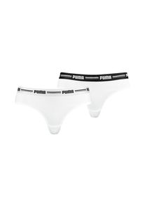 Puma Damen Brasilslip "Puma WOMEN BRAZILIAN 2P PACK", Gr. XSweiß, weiß, Single Jersey, Obermaterial: 57% Baumwolle, 38% Modal, 5% Elasthan,