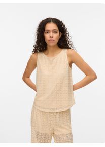 Véro Moda VERO MODA Damen Netzshirt "VMMAYA TANK TOP JRS VO", beige, modisch, Gr. XS, unifarben, Jersey, Obermaterial: 95% Polyester, 5% Elasthan, Shirts