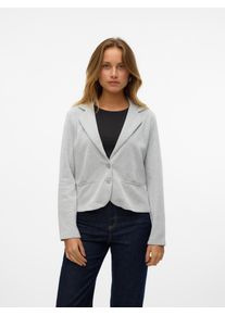 Véro Moda VERO MODA Damen Jerseyblazer "VMEMMA LS BLAZER JRS NOOS", grau, modisch, Gr. 36, unifarben, meliert, Jersey, Obermaterial: 70% Polyester, 30%