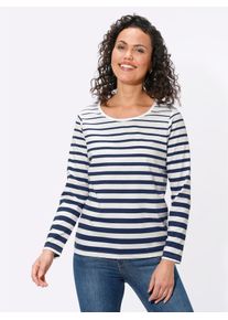 Casual Looks Damen Print-Shirt "Ringelshirt", bunt, Gr. 40, gemustert, mehrfarbig, gestreift, bedruckt, 100% Baumwolle, Shirts